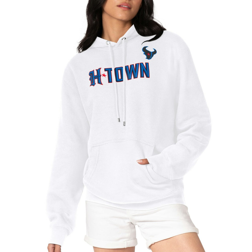 Houston Texans G-III 4Her by Carl Banks Women's H-Town Fleece Pullover Hoodie - White online