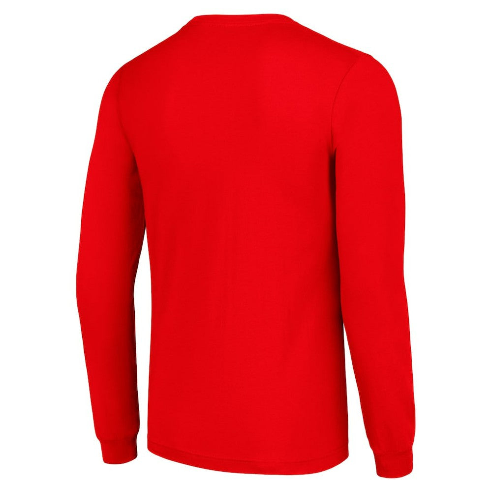 New York Rangers Starter Four Team Name Logo Long Sleeve Graphic T-Shirt - Red T-shirts
