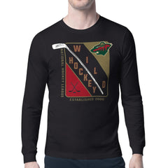 Minnesota Wild Starter Shield Long Sleeve Graphic T-Shirt - Black T-shirts