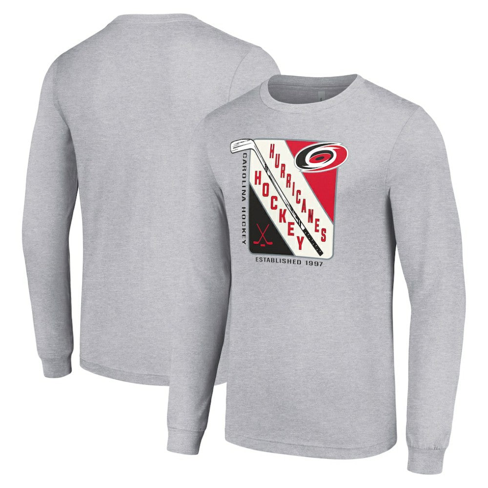 Carolina Hurricanes Starter Shield Long Sleeve Graphic T-Shirt - Heather Gray T-shirts