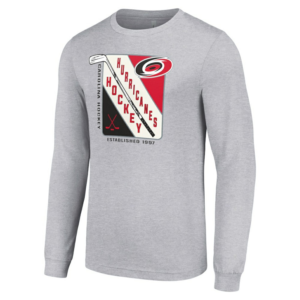 Carolina Hurricanes Starter Shield Long Sleeve Graphic T-Shirt - Heather Gray T-shirts