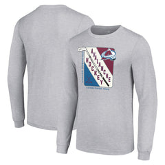 Colorado Avalanche Starter Shield Long Sleeve Graphic T-Shirt - Heather Gray T-shirts