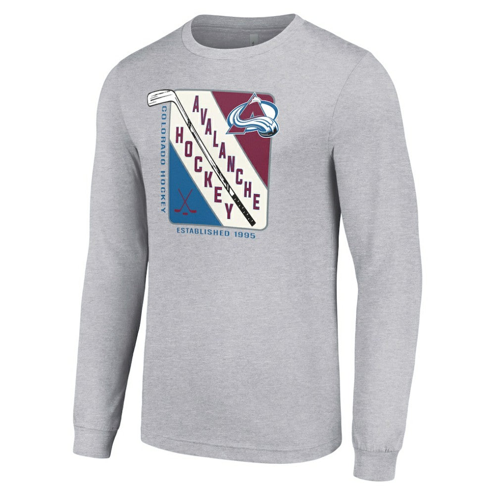 Colorado Avalanche Starter Shield Long Sleeve Graphic T-Shirt - Heather Gray T-shirts