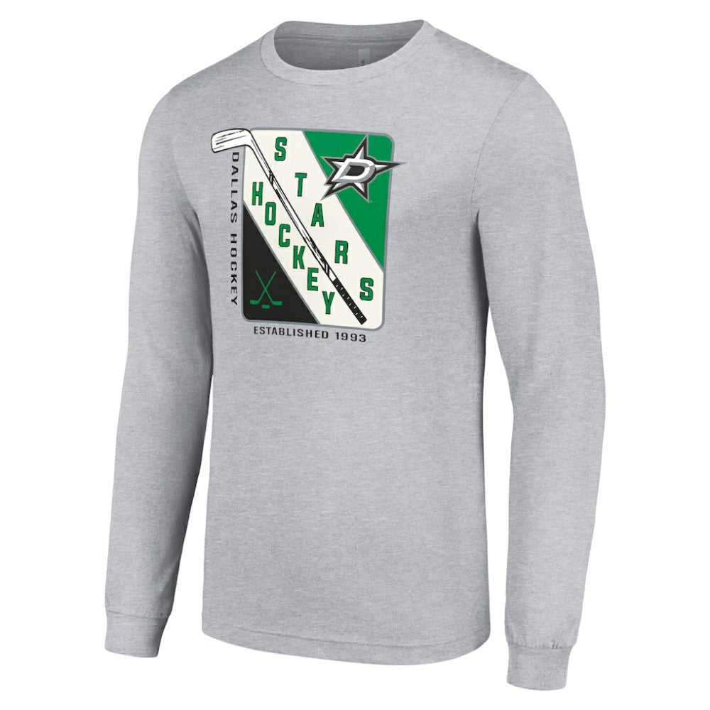 Dallas Stars Starter Shield Long Sleeve Graphic T-Shirt - Heather Gray T-shirts
