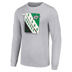 Dallas Stars Starter Shield Long Sleeve Graphic T-Shirt - Heather Gray T-shirts