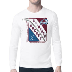 Colorado Avalanche Starter Shield Long Sleeve Graphic T-Shirt - White T-shirts