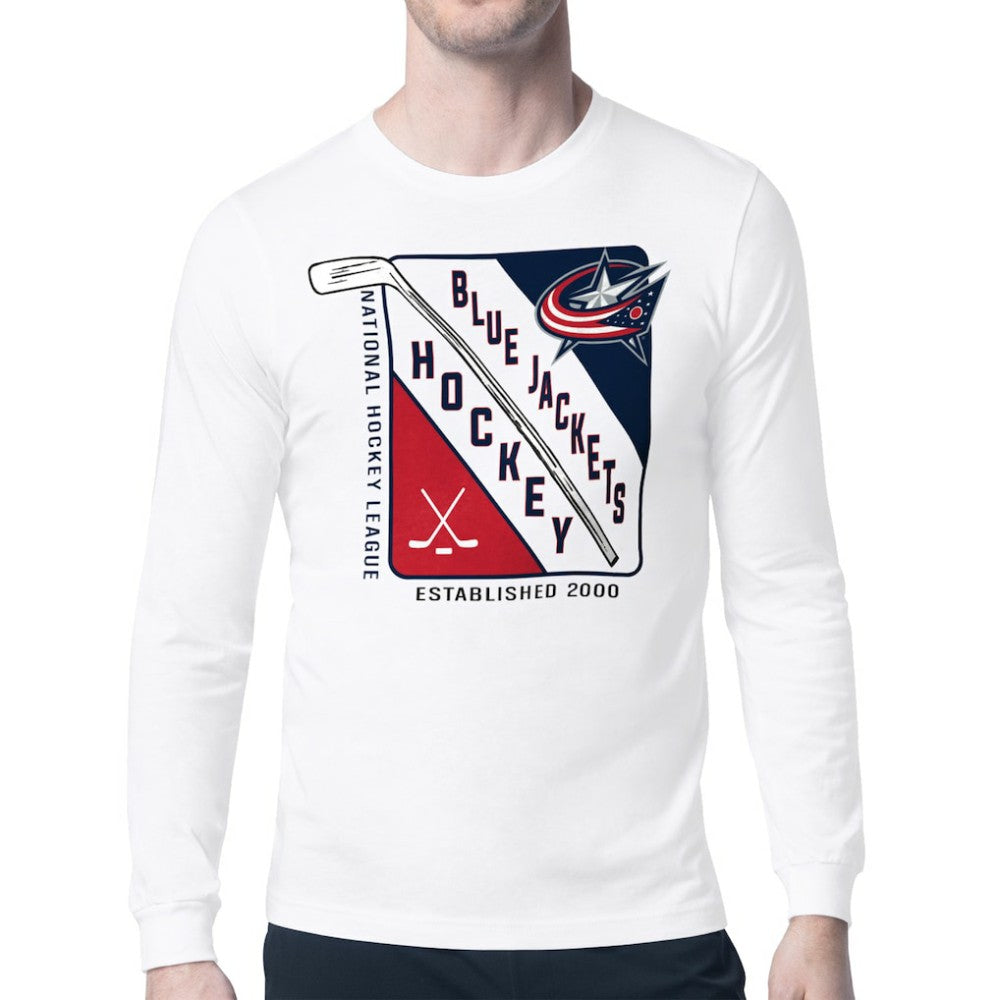 Columbus Blue Jackets Starter Shield Long Sleeve Graphic T-Shirt - White T-shirts