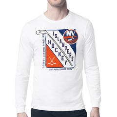 New York Islanders Starter Shield Long Sleeve Graphic T-Shirt - White T-shirts