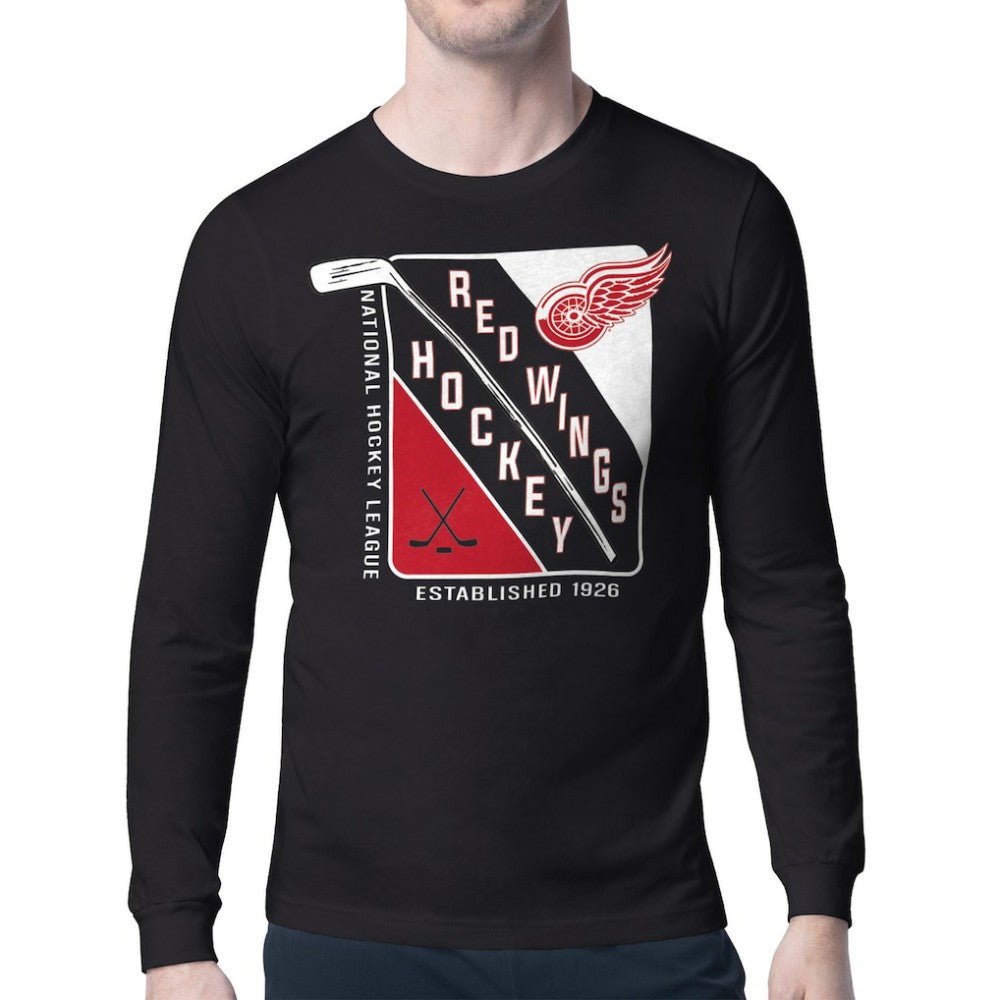 Detroit Red Wings Starter Shield Long Sleeve Graphic T-Shirt - Black T-shirts