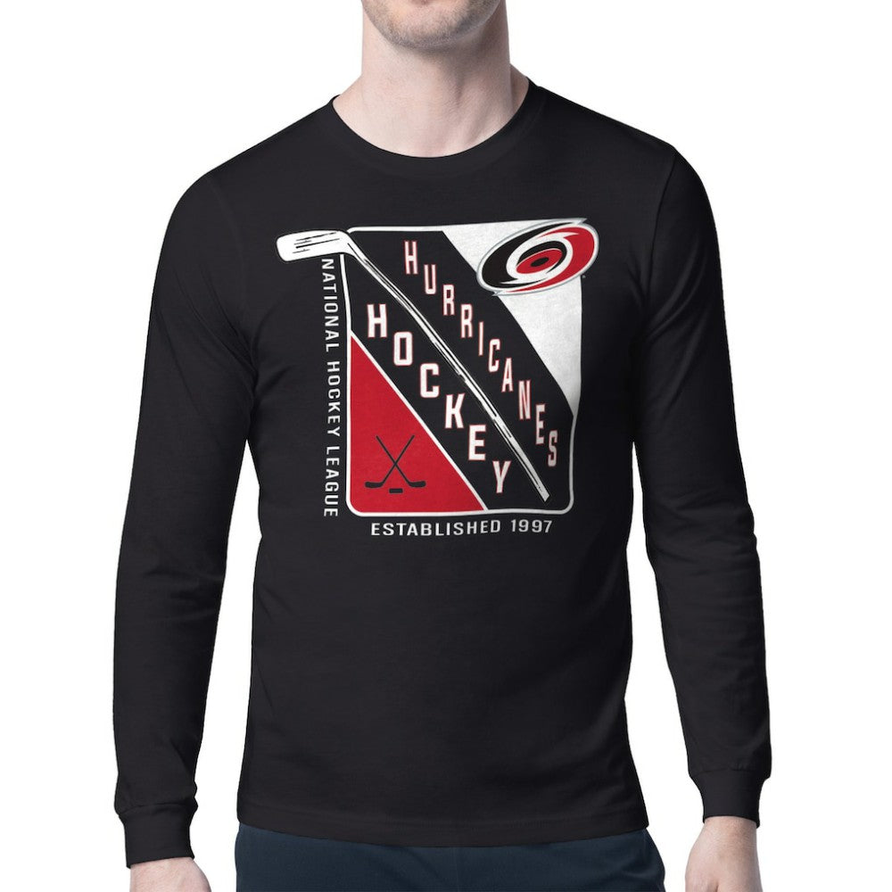 Carolina Hurricanes Starter Shield Long Sleeve Graphic T-Shirt - Black T-shirts