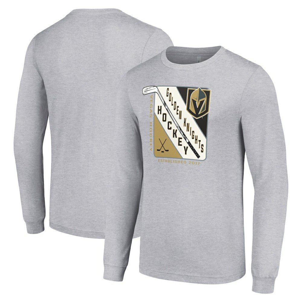 Vegas Golden Knights Starter Shield Long Sleeve Graphic T-Shirt - Heather Gray T-shirts