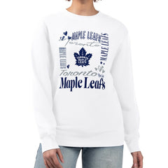 Toronto Maple Leafs G-III 4Her by Carl Banks Women's Collage Graphic Fleece Long Sleeve Pullover Sweatshirt - White Sweatshirts