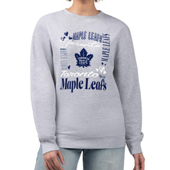 Toronto Maple Leafs G-III 4Her by Carl Banks Women's Collage Graphic Fleece Long Sleeve Pullover Sweatshirt - Heather Gray Sweatshirts