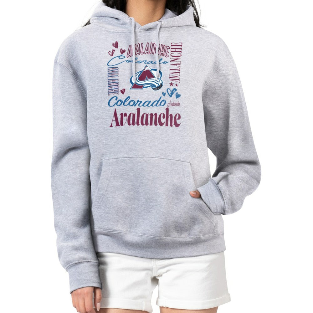 Colorado Avalanche G-III 4Her by Carl Banks Women's Collage Team Graphic Fleece Pullover Hoodie - Heather Gray Hoodies