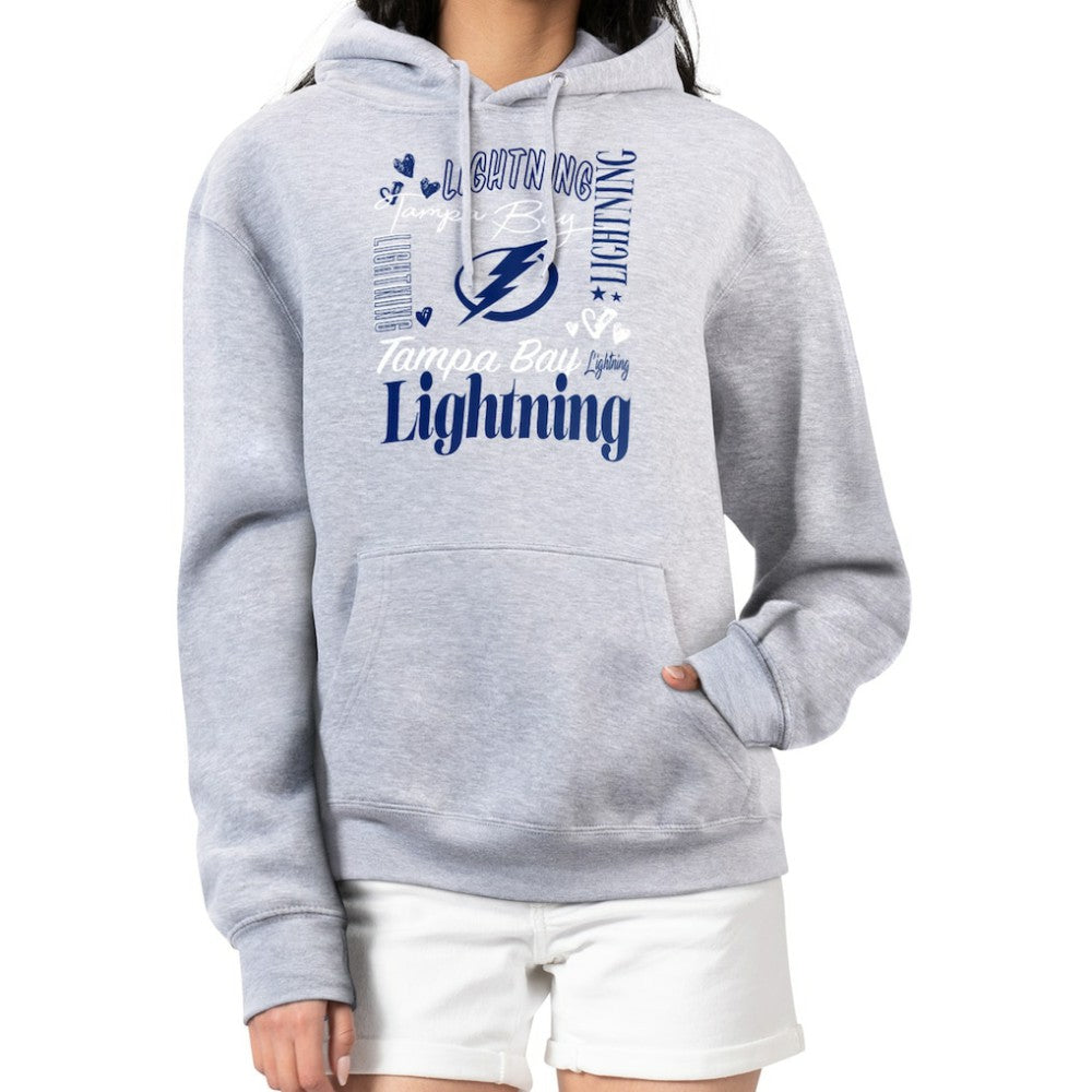 Tampa Bay Lightning G-III 4Her by Carl Banks Women's Collage Team Graphic Tri-Blend Fleece Pullover Hoodie - Heather Gray Hoodies