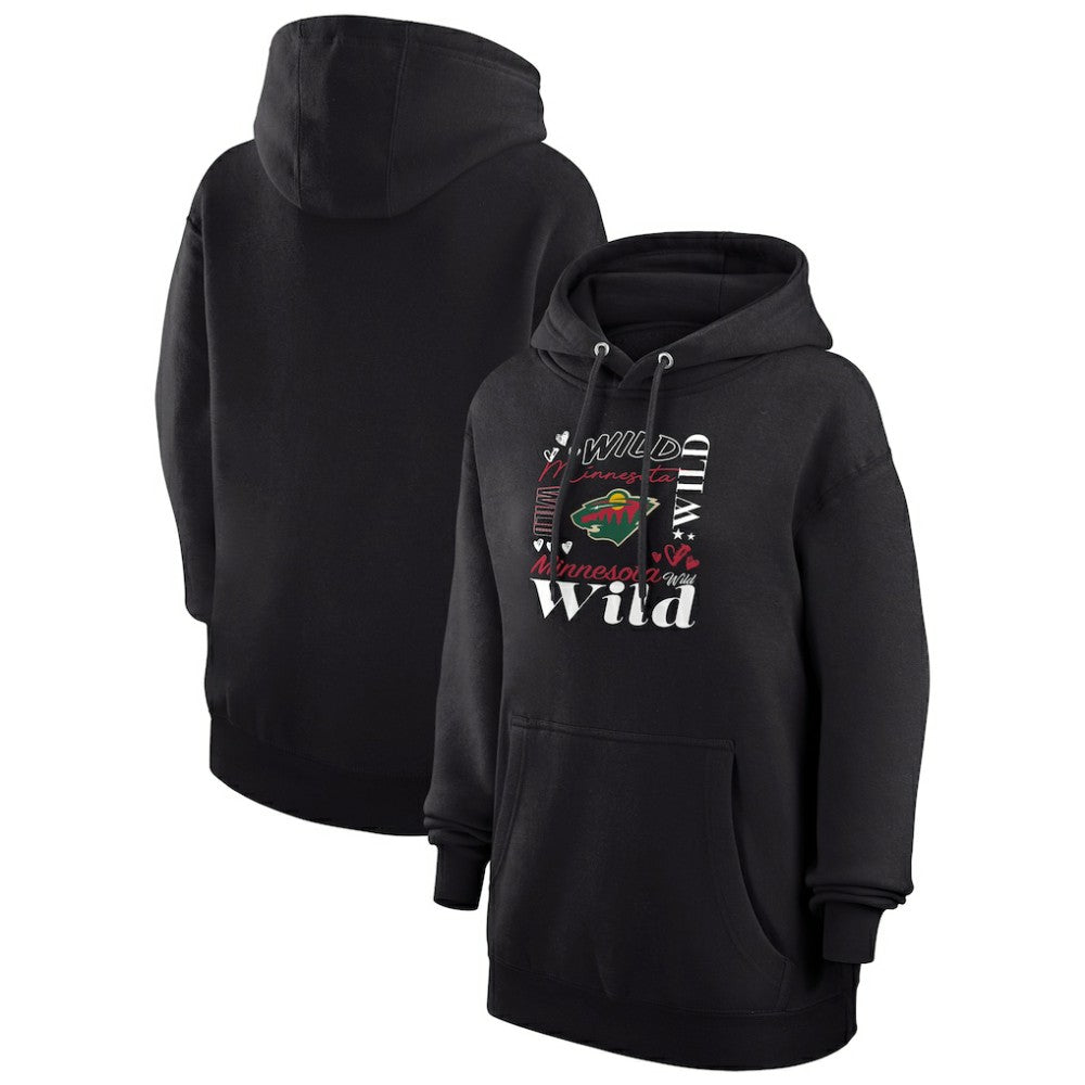Minnesota Wild G-III 4Her by Carl Banks Women's Collage Team Graphic Tri-Blend Fleece Pullover Hoodie - Black Hoodies