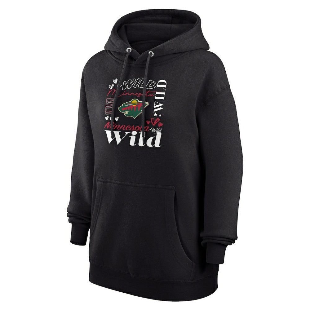 Minnesota Wild G-III 4Her by Carl Banks Women's Collage Team Graphic Tri-Blend Fleece Pullover Hoodie - Black Hoodies