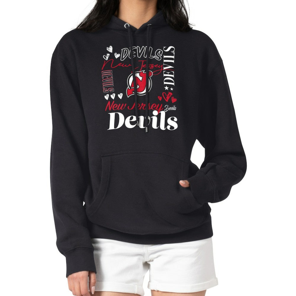 New Jersey Devils G-III 4Her by Carl Banks Women's Collage Team Graphic Tri-Blend Fleece Pullover Hoodie - Black Jerseys