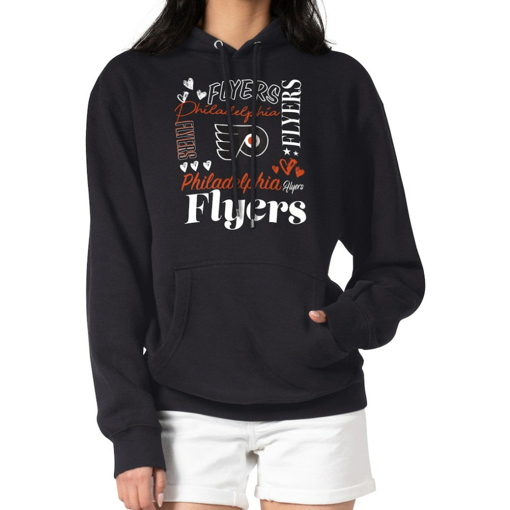 Philadelphia Flyers G-III 4Her by Carl Banks Women's Collage Team Graphic Tri-Blend Fleece Pullover Hoodie - Black Hoodies