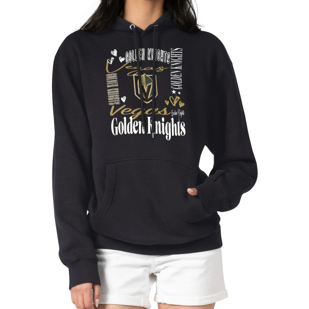 Vegas Golden Knights G-III 4Her by Carl Banks Women's Collage Team Graphic Tri-Blend Fleece Pullover Hoodie - Black Hoodies