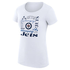 Winnipeg Jets G-III 4Her by Carl Banks Women's Super-Slim Fit Lightweight Collage Team Graphic T-Shirt - White T-shirts