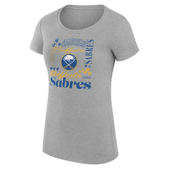 Buffalo Sabres G-III 4Her by Carl Banks Women's Super-Slim Fit Lightweight Collage Team Graphic T-Shirt - Heather Gray T-shirts
