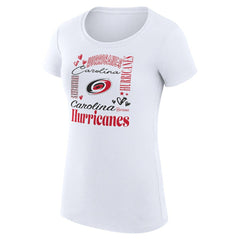Carolina Hurricanes G-III 4Her by Carl Banks Women's Super-Slim Fit Lightweight Collage Team Graphic T-Shirt - White T-shirts