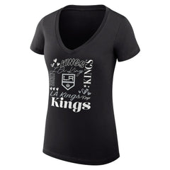 Los Angeles Kings G-III 4Her by Carl Banks Women's Super-Slim Fit Lightweight Collage Team Graphic T-Shirt - Black T-shirts