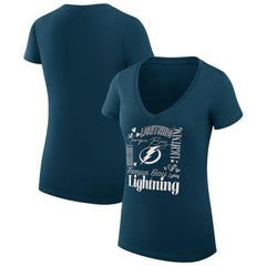 Tampa Bay Lightning G-III 4Her by Carl Banks Women's Super-Slim Fit Lightweight Collage Team Graphic T-Shirt - Blue T-shirts