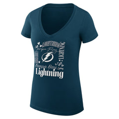 Tampa Bay Lightning G-III 4Her by Carl Banks Women's Super-Slim Fit Lightweight Collage Team Graphic T-Shirt - Blue T-shirts