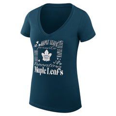 Toronto Maple Leafs G-III 4Her by Carl Banks Women's Super-Slim Fit Lightweight Collage Team Graphic T-Shirt - Blue T-shirts