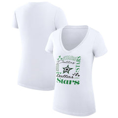 Dallas Stars G-III 4Her by Carl Banks Women's Super-Slim Fit Lightweight Collage Team Graphic T-Shirt - White T-shirts