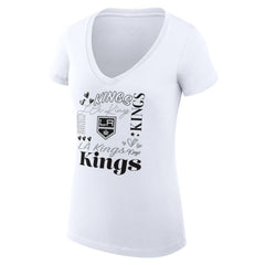 Los Angeles Kings G-III 4Her by Carl Banks Women's Super-Slim Fit Lightweight Collage Team Graphic T-Shirt - White T-shirts