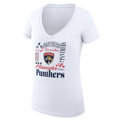 Florida Panthers G-III 4Her by Carl Banks Women's Super-Slim Fit Lightweight Collage Team Graphic T-Shirt - White T-shirts