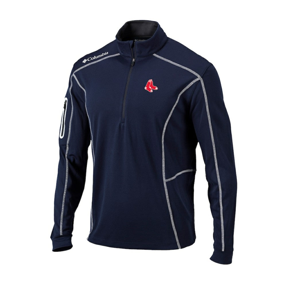Boston Red Sox Cooperstown Collection Omni-Wick Shotgun Quarter-Zip Top Navy
