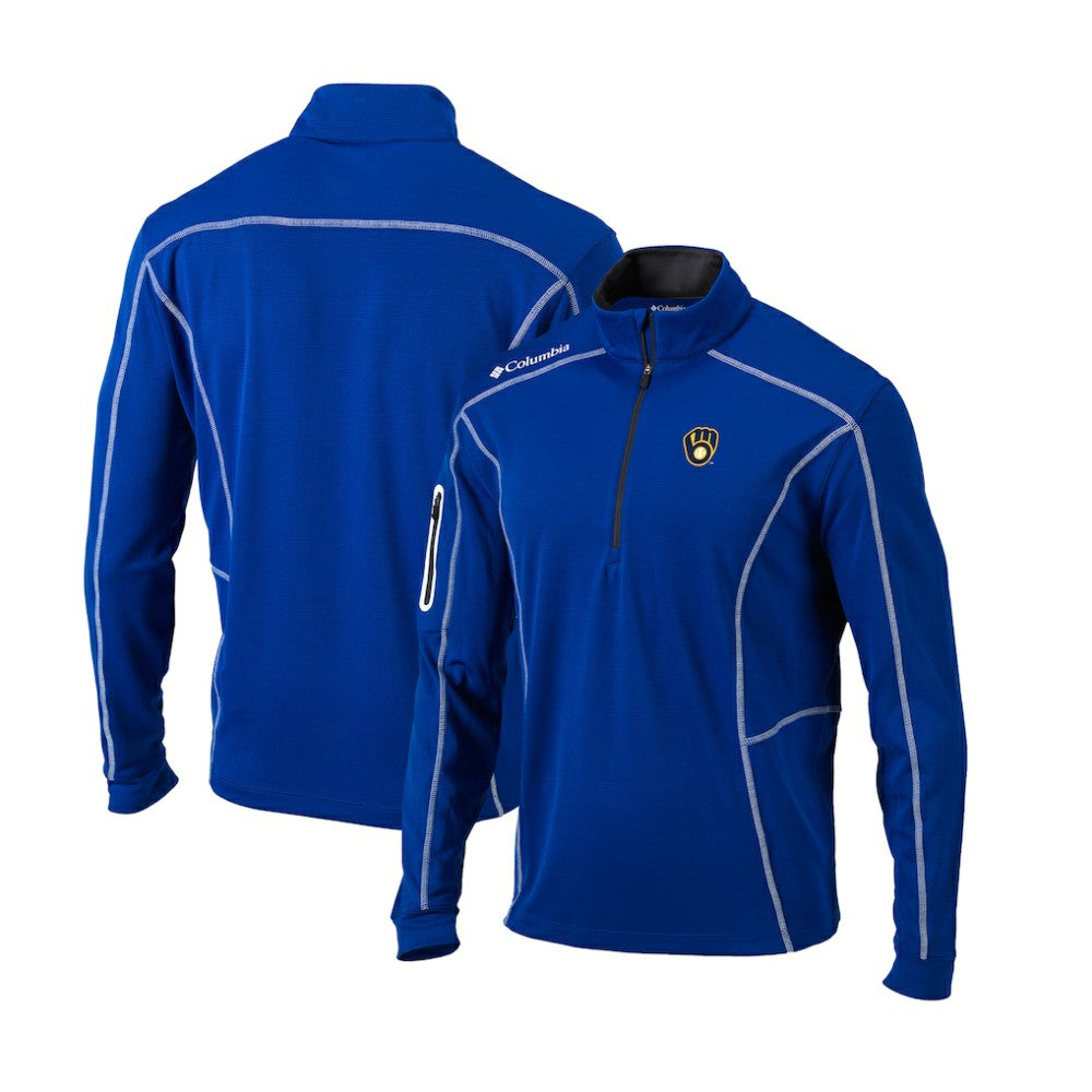 Milwaukee Brewers Cooperstown Collection Omni-Wick Shotgun Quarter-Zip Top Royal