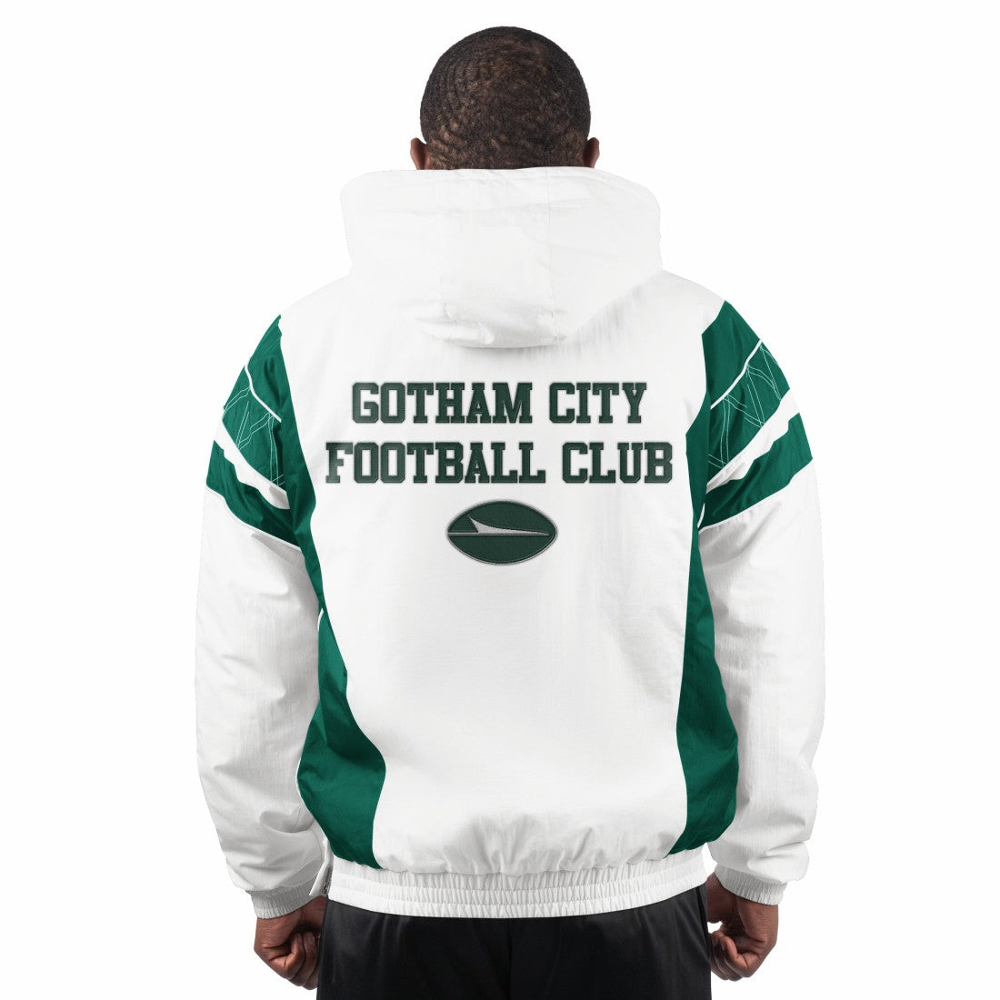 New York Jets Starter Gotham City Half-Zip Hoodie Jacket - White online