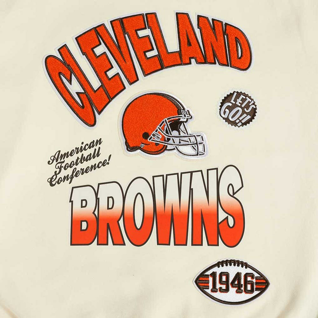 Cleveland Browns Pro Standard Turn It Up Pullover Sweatshirt - Cream cheap