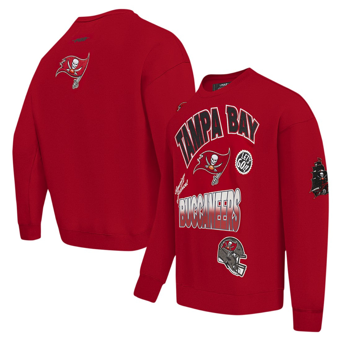 Tampa Bay Buccaneers Pro Standard Turn It Up Drop Shoulder Pullover Sweatshirt - Red on sale