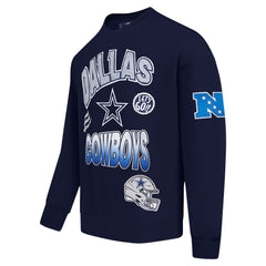 Dallas Cowboys Pro Standard Turn It Up Drop Shoulder Pullover Sweatshirt - Navy discount
