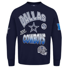 Dallas Cowboys Pro Standard Turn It Up Drop Shoulder Pullover Sweatshirt - Navy discount