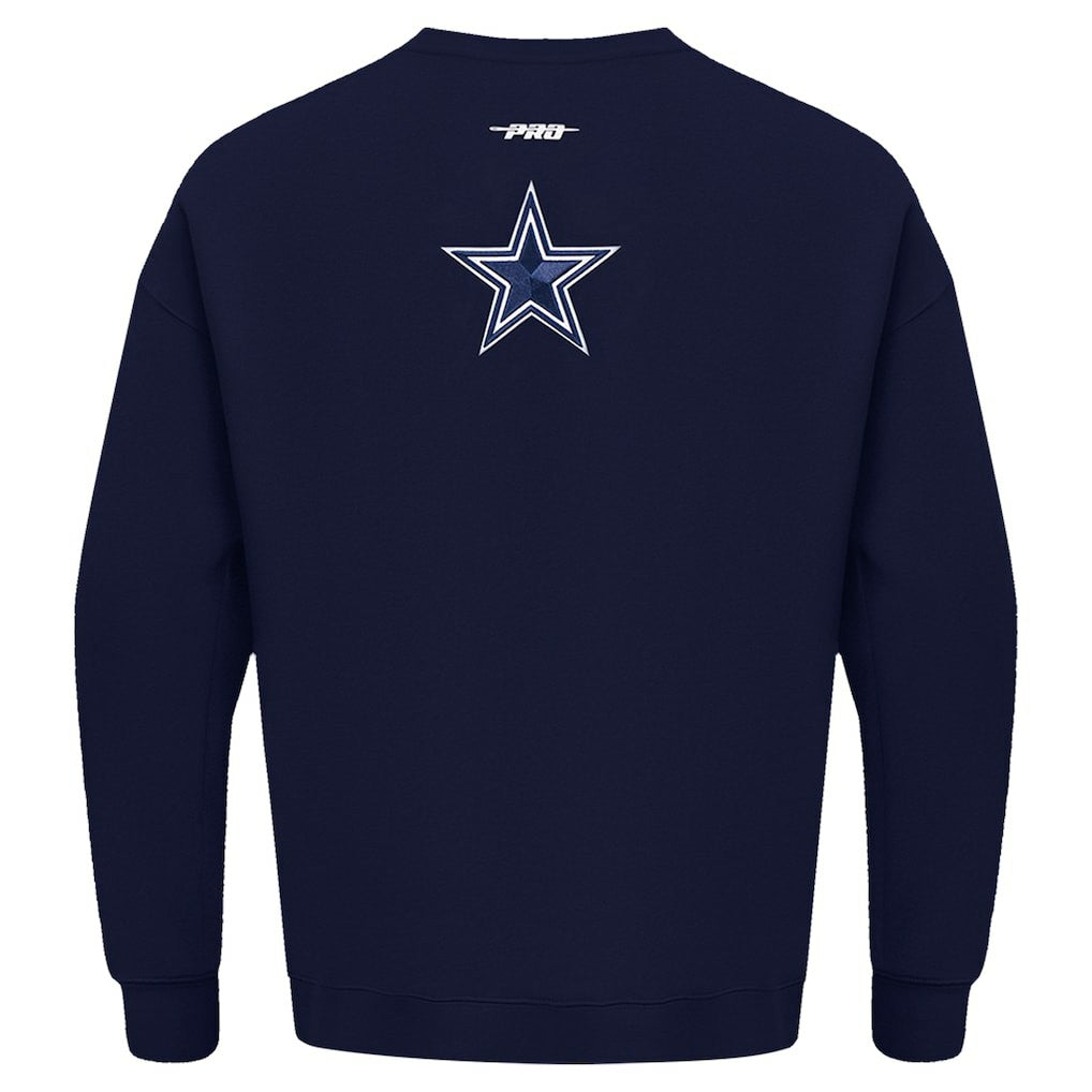 Dallas Cowboys Pro Standard Turn It Up Drop Shoulder Pullover Sweatshirt - Navy discount
