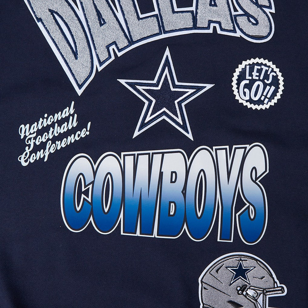 Dallas Cowboys Pro Standard Turn It Up Drop Shoulder Pullover Sweatshirt - Navy discount