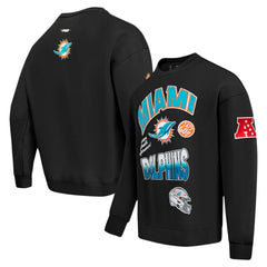 Miami Dolphins Pro Standard Turn It Up Drop Shoulder Pullover Sweatshirt - Black cheap