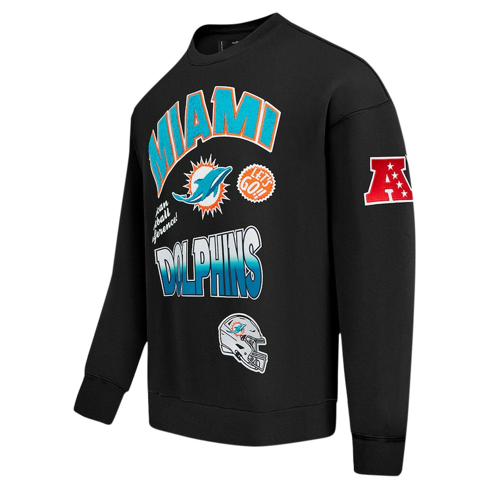 Miami Dolphins Pro Standard Turn It Up Drop Shoulder Pullover Sweatshirt - Black cheap