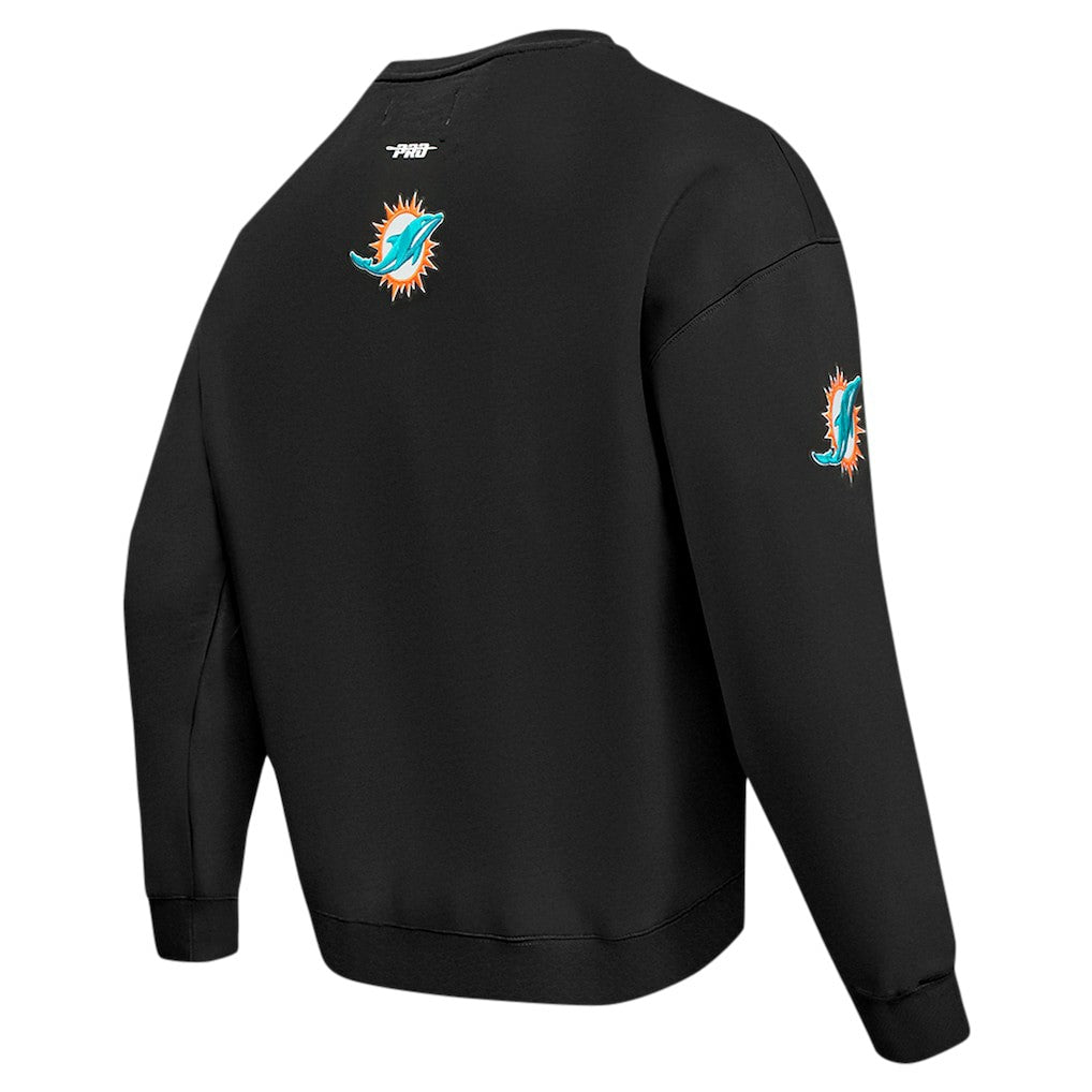 Miami Dolphins Pro Standard Turn It Up Drop Shoulder Pullover Sweatshirt - Black cheap