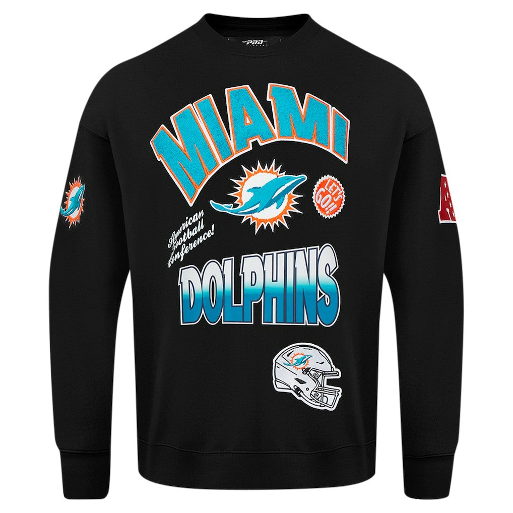 Miami Dolphins Pro Standard Turn It Up Drop Shoulder Pullover Sweatshirt - Black cheap