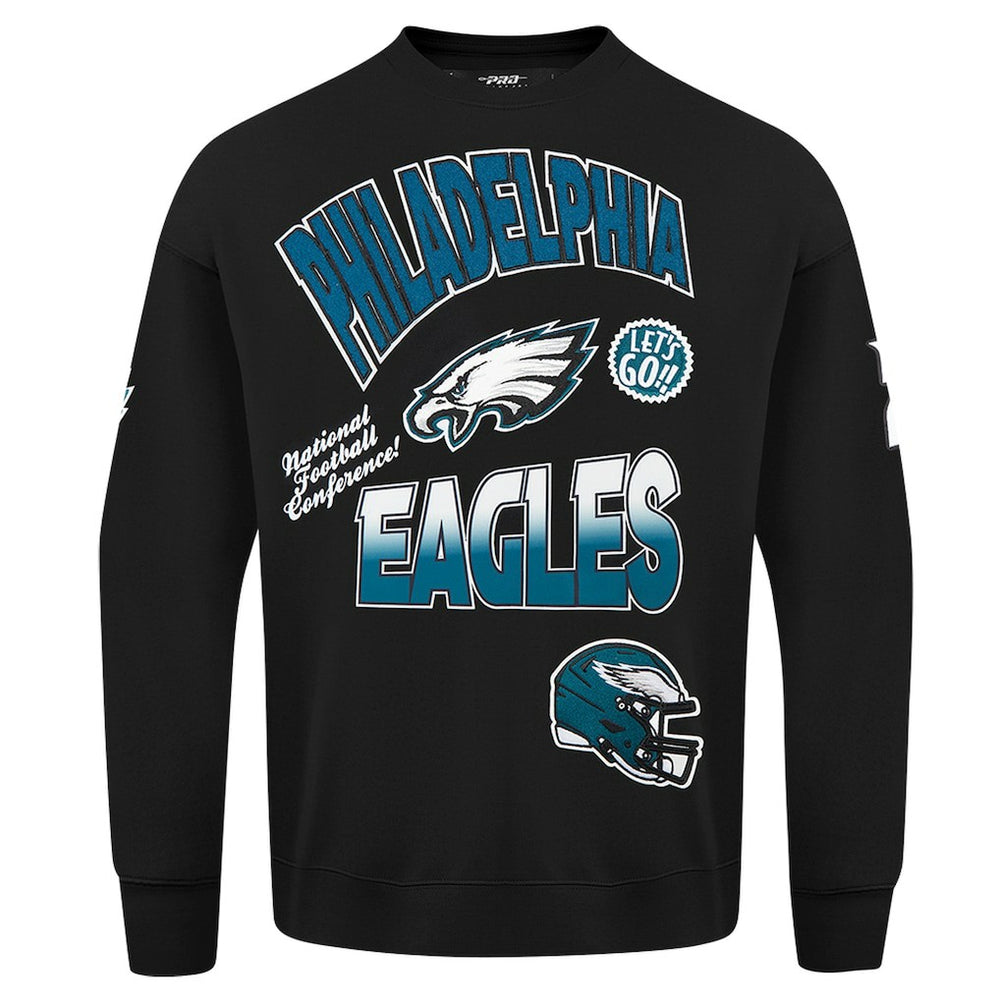 Philadelphia Eagles Pro Standard Turn It Up Drop Shoulder Pullover Sweatshirt - Black cheap