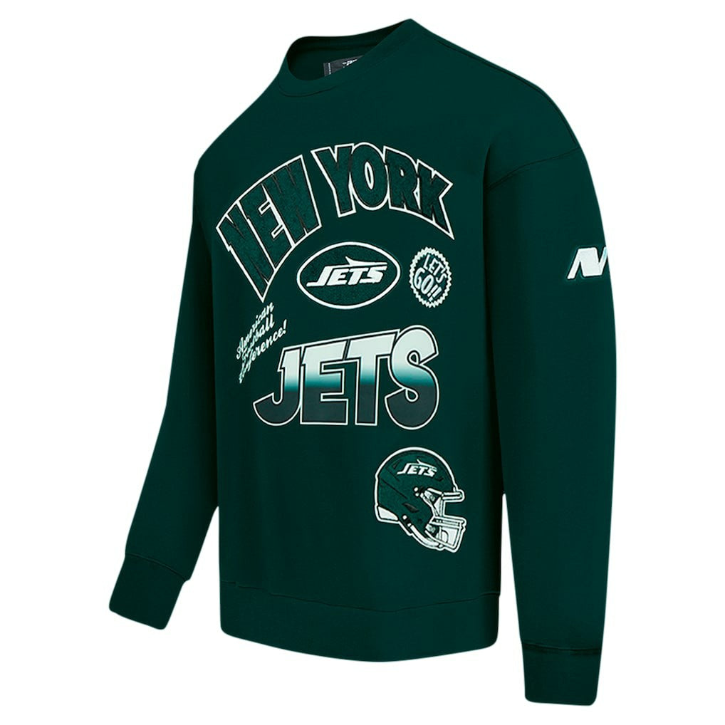 New York Jets Pro Standard Turn It Up Drop Shoulder Pullover Sweatshirt - Green discount