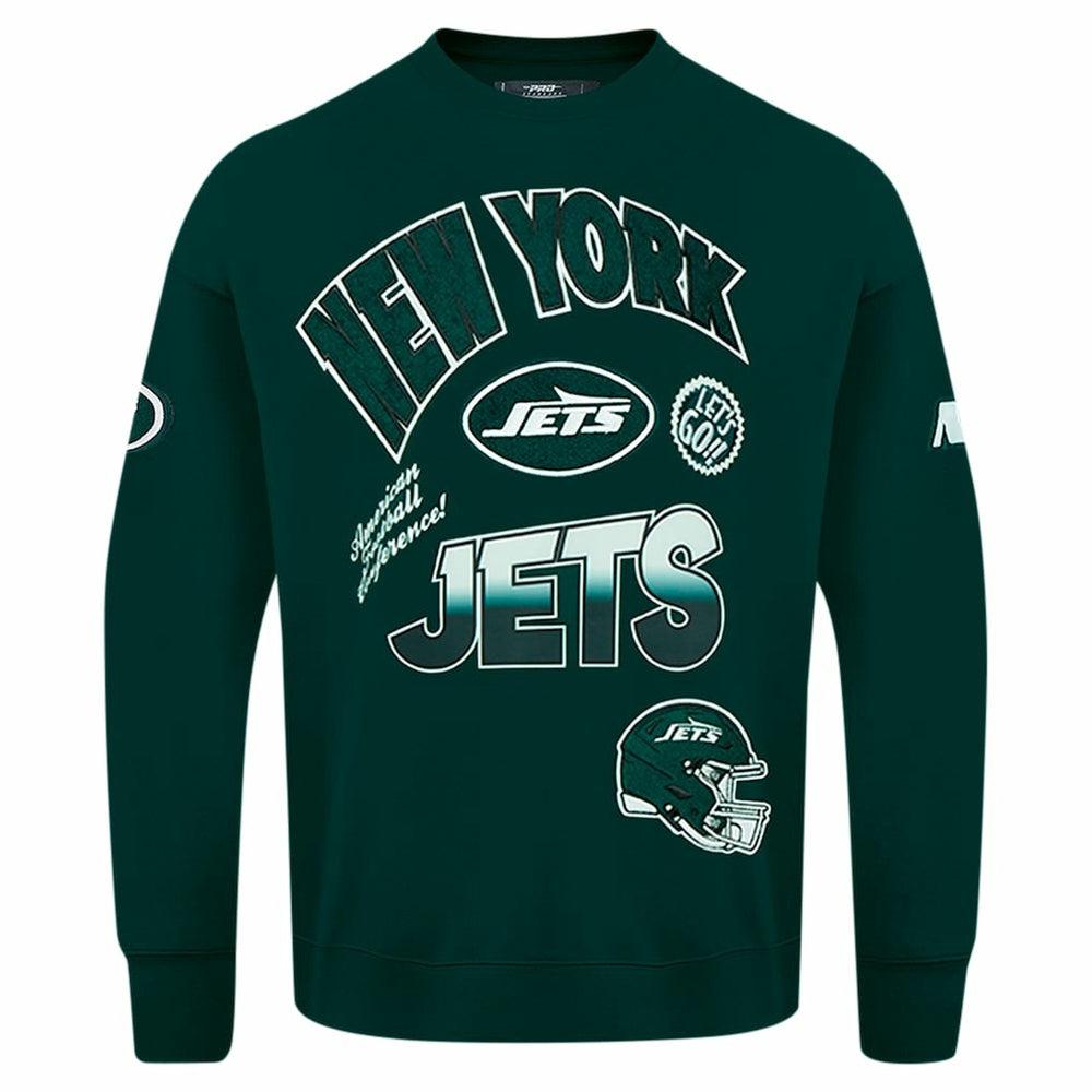 New York Jets Pro Standard Turn It Up Drop Shoulder Pullover Sweatshirt - Green discount